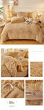 Darrahopens Home & Garden > Bedding > Bed Sheets Khaki Luxury Thick Plush 4 Piece Bedding Set for 1.5m & 1.8m Beds – Winter Ultra Soft Warm Bedding with Double-Sided Faux Mink Fur & Crystal Velvet, includes 200 x 230CM Quilt Cover, 230 X 250cm Flat Sheet and 2PCS  48 × 74CM Pillowcases