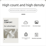 Darrahopens Home & Garden > Bedding > Bed Sheets Light blue cheese Washed Cotton Bedding Set - Solid Color Fitted Sheet Style, 4-Piece Set for 1.8m Bed, Includes 10 Random Color Quilt Fasteners