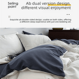 Darrahopens Home & Garden > Bedding > Bed Sheets Light grey and pink Washed Cotton Bedding Set - Solid Color Fitted Sheet Style, 4-Piece Set for 1.8m Bed, Includes 10 Random Color Quilt Fasteners