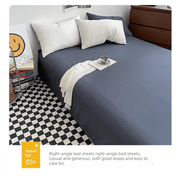Darrahopens Home & Garden > Bedding > Bed Sheets Matcha Cheese Washed Cotton Bedding Set - Solid Color Fitted Sheet Style, 4-Piece Set for 1.5m Bed, Includes 10 Random Color Quilt Fasteners(1.5m)