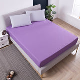 Darrahopens Home & Garden > Bedding > Bed Sheets Purple Queen Size Waterproof Fitted Mattress Protector - Soft & Breathable Bed Cover, Hypoallergenic, Deep Pocket (152x190x30cm)