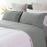 Darrahopens Home & Garden > Bedding > Bed Sheets Ramesses Charcoal Pebble Wash Linen Look Alternative Sheet Set King Single