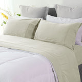 Darrahopens Home & Garden > Bedding > Bed Sheets Ramesses Oatmeal Pebble Wash Linen Look Alternative Sheet Set Single