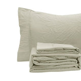 Darrahopens Home & Garden > Bedding > Bed Sheets Ramesses Oatmeal Pebble Wash Linen Look Alternative Sheet Set Single