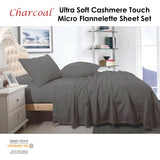 Darrahopens Home & Garden > Bedding > Bed Sheets Shangri La Cashmere Touch Micro Flannelette Sheet Set Charcoal King