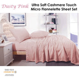 Darrahopens Home & Garden > Bedding > Bed Sheets Shangri La Cashmere Touch Micro Flannelette Sheet Set Dusty Pink Double