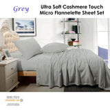 Darrahopens Home & Garden > Bedding > Bed Sheets Shangri La Cashmere Touch Micro Flannelette Sheet Set Grey Single