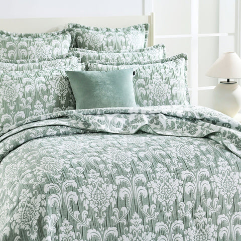 Darrahopens Home & Garden > Bedding > Bed Sheets Tahlia Jacquard Jade Coverlet Set by Renee Taylor