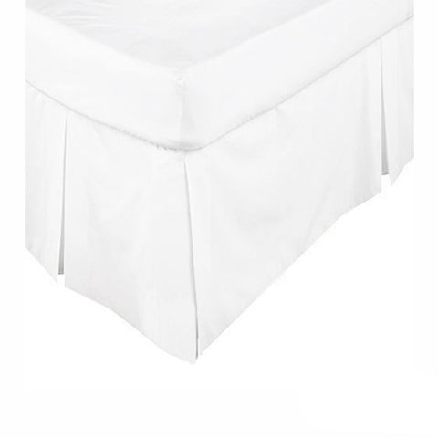 Darrahopens Home & Garden > Bedding > Bed Valances KINGDOM Box Pleated Valance White - KING SINGLE