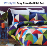Darrahopens Home & Garden > Bedding Belmondo Pentagon Triangles Easy Care Quilt Cover Set Queen