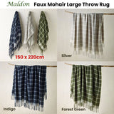 Darrahopens Home & Garden > Bedding Bianca Maldon Faux Mohair Large Throw Rug 150 x 220 cm Forest Green