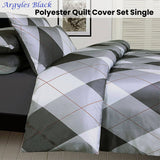Darrahopens Home & Garden > Bedding Big Sleep Argyles Black Quilt Cover Set Single