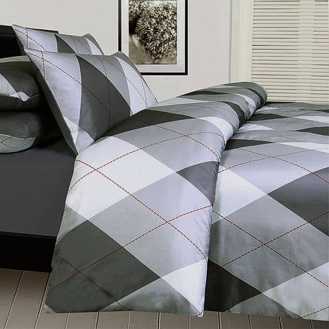 Darrahopens Home & Garden > Bedding Big Sleep Argyles Black Quilt Cover Set Single