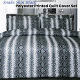 Darrahopens Home & Garden > Bedding Big Sleep Snake Skin Black Quilt Cover Set Double