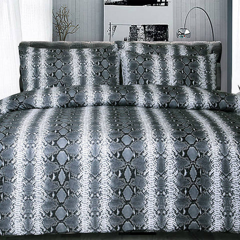 Darrahopens Home & Garden > Bedding Big Sleep Snake Skin Black Quilt Cover Set Double