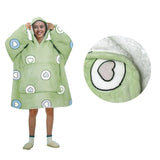 Darrahopens Home & Garden > Bedding Blanket Hoodie with Sherpa Reverse Apple Hearts