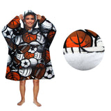 Darrahopens Home & Garden > Bedding Blanket Hoodie with Sherpa Reverse Multi Sports Fanatic