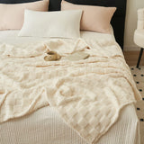 Darrahopens Home & Garden > Bedding > Blankets & Throws 200*230CM Milky White Ultra-Soft Waffle Textured Plush Fleece Blanket - Large Cozy All-Season Throw for Bed & Sofa