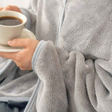 Darrahopens Home & Garden > Bedding > Blankets & Throws 3-in-1 Portable Travel Blanket / Pillow / Wearable Shawl with Snap & Envelope Folding Design - 230GSM Soft Flannel Thickened Nap Blanket for Airplane Office Home, Space Saving & Machine Washable, Black 60 x 70 inch