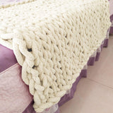 Darrahopens Home & Garden > Bedding > Blankets & Throws 500g (250gx2) Chunky Yarn Ball approx 54m Chenille Chunky Fur Yarn Soft Wool Chunky Yarn Soft Knitting Yarn for Crochet Blankets Scarves Hats beige beige