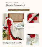 Darrahopens Home & Garden > Bedding > Blankets & Throws 52 Pink Rose Blanket Diameter Approximately 110CM