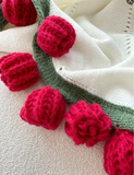 Darrahopens Home & Garden > Bedding > Blankets & Throws 99 Roses Hand-Crocheted Bouquet Blanket: A Versatile Emblem of Eternal Romance, Offering Gentle Warmth Through Every Season（Red rose on white background）