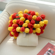Darrahopens Home & Garden > Bedding > Blankets & Throws 99 Roses Hand-Crocheted Bouquet Blanket: A Versatile Emblem of Eternal Romance, Offering Gentle Warmth Through Every Season（Yellow gradient on white background）