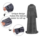 Darrahopens Home & Garden > Bedding > Blankets & Throws Adult Weighted Sherpa Blanket with Sleeves Portable Sofa TV Blanket Warm Plush Coat