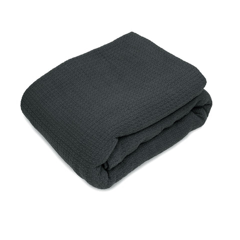 Darrahopens Home & Garden > Bedding > Blankets & Throws Algodon Sophie Cotton Waffle Blanket Queen 245x240cm Charcoal