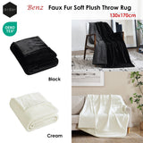 Darrahopens Home & Garden > Bedding > Blankets & Throws Ardor Benz Faux Fur Soft Plush Throw Rug 130x170cm Cream