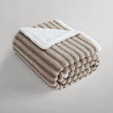 Darrahopens Home & Garden > Bedding > Blankets & Throws Ardor Carter Striped Boucle Throw Rug with Sherpa Reverse 130x170cm