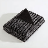 Darrahopens Home & Garden > Bedding > Blankets & Throws Ardor Cole Ash Striped Faux Fur Soft Plush Throw Rug 130x170cm