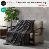Darrahopens Home & Garden > Bedding > Blankets & Throws Ardor Cole Ash Striped Faux Fur Soft Plush Throw Rug 130x170cm