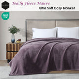 Darrahopens Home & Garden > Bedding > Blankets & Throws Ardor Teddy Mauve Ultra Soft Cozy Fleece Blanket Queen