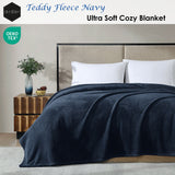Darrahopens Home & Garden > Bedding > Blankets & Throws Ardor Teddy Navy Ultra Soft Cozy Fleece Blanket Queen