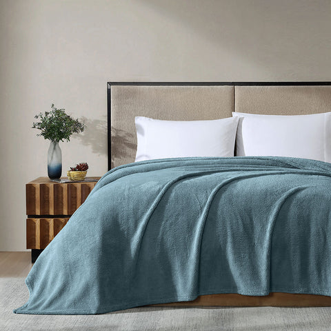 Darrahopens Home & Garden > Bedding > Blankets & Throws Ardor Teddy Sea Mist Ultra Soft Cozy Fleece Blanket Queen