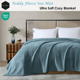 Darrahopens Home & Garden > Bedding > Blankets & Throws Ardor Teddy Sea Mist Ultra Soft Cozy Fleece Blanket Queen