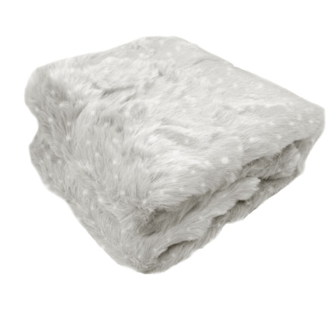 Darrahopens Home & Garden > Bedding > Blankets & Throws Ariana Long Fleece Faux Fur Throw Rug Silver Dot