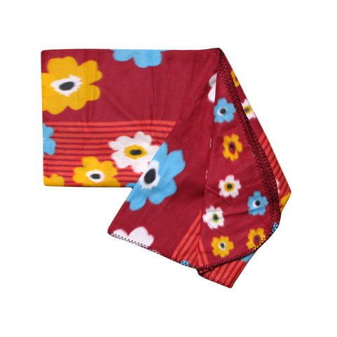 Darrahopens Home & Garden > Bedding > Blankets & Throws Assorted Extra Large Print Polar Fleece Throw Rug 150 x 200 cm Burgundy Floral