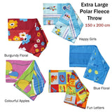 Darrahopens Home & Garden > Bedding > Blankets & Throws Assorted Extra Large Print Polar Fleece Throw Rug 150 x 200 cm Happy Girls