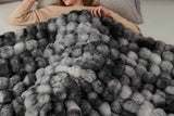 Darrahopens Home & Garden > Bedding > Blankets & Throws Bubble Tie Dye Throw Blanket Soft Cozy Microfiber Lightweight Warm -Dark Grey M