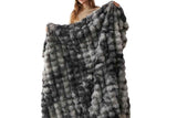Darrahopens Home & Garden > Bedding > Blankets & Throws Bubble Tie Dye Throw Blanket Soft Cozy Microfiber Lightweight Warm -Dark Grey M