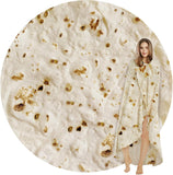 Darrahopens Home & Garden > Bedding > Blankets & Throws Burritos Tortilla Throw Blanket（Beige）, Novelty Funny Round Blanket for Adults & Kids, Soft Flannel Tortilla Wrap Blanket（36",Baby）