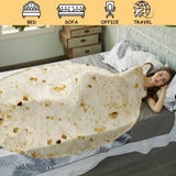 Darrahopens Home & Garden > Bedding > Blankets & Throws Burritos Tortilla Throw Blanket（Beige）, Novelty Funny Round Blanket for Adults & Kids, Soft Flannel Tortilla Wrap Blanket（36",Baby）