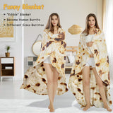 Darrahopens Home & Garden > Bedding > Blankets & Throws Burritos Tortilla Throw Blanket (Brown), Novelty Funny Round Blanket for Kids & Adults, Soft Flannel Tortilla Wrap Blanket（36",Baby）