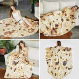 Darrahopens Home & Garden > Bedding > Blankets & Throws Burritos Tortilla Throw Blanket (Brown), Novelty Funny Round Blanket for Kids & Adults, Soft Flannel Tortilla Wrap Blanket（47",Baby）