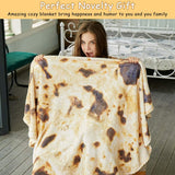 Darrahopens Home & Garden > Bedding > Blankets & Throws Burritos Tortilla Throw Blanket (Brown), Novelty Funny Round Blanket for Kids & Adults, Soft Flannel Tortilla Wrap Blanket（71", Adults）