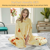 Darrahopens Home & Garden > Bedding > Blankets & Throws Burritos Tortilla Throw Blanket (Yellow), Novelty Funny Round Blanket for Kids & Adults, Soft Flannel Tortilla Wrap Blanket（47",Baby）