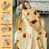 Darrahopens Home & Garden > Bedding > Blankets & Throws Burritos Tortilla Throw Blanket (Yellow), Novelty Funny Round Blanket for Kids & Adults, Soft Flannel Tortilla Wrap Blanket（47",Baby）