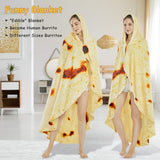 Darrahopens Home & Garden > Bedding > Blankets & Throws Burritos Tortilla Throw Blanket (Yellow), Novelty Funny Round Blanket for Kids & Adults, Soft Flannel Tortilla Wrap Blanket（47",Baby）